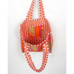 Bolsa de Compras Textil con Estampado de Tigre a Rayas, con Asa para el Hombro, para Uso en la Playa, 100% Algodón, Pequeña, Estilo Rajasthan - Product Image 5