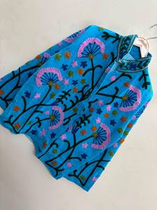 Wholesale Handmade Suzani Embroidered <b>Velvet</b> Reversible Cotton Lining <b>Jacket</b> for Women Bohemian Floral Winter Fashion Outerwear - Product Image 2