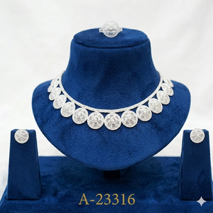 2024 Mejor Compra: Conjunto de Joyería India de Moda para Mujer de MOLL JEWELLERS, Chapado en Plata de Imitación con Latón y Zirconia, de Terceros - Product Image 2