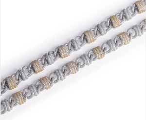 Two-Tone Geometric Link Chain <b>Statement</b> <b>Necklace</b> 18K Gold Plated Zinc Alloy Unisex Hiphop Everyday Wear - Product Image 3