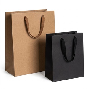 <b>Small</b> Vertical 13*19*6cm Stock <b>White</b> Black Card Paperboard <b>Bag</b> Recyclable Screen Printed 230g/m Promotion Hand Length - Product Image 3