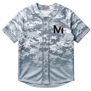Maillot de baseball professionnel camouflage numérique à séchage rapide, vêtements de sport streetwear, tenue d'équipe MALUZA INDUSTRIES - Product Image 1