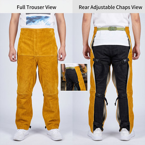 Pantalon de protection robuste en cuir de vachette, antistatique, résistant à la chaleur (500°C-1000°C), protection contre les vapeurs, pour la soudure - Product Image 3