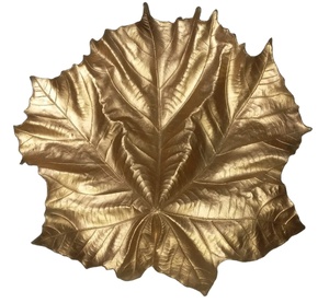 Handcrafted Aluminum Leaf Shape Serving Dish Platter Food Serving Tableware Modern <b>Tray</b> Hotel And Restaurant - Product Image 1