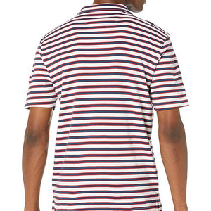 Polo de Algodón 100% para Hombre, con Logotipo Personalizado Bordado, Corte Ajustado, Rayas, Casual, Manga Corta, Camiseta de Golf, Venta al Por Mayor OEM - Product Image 4