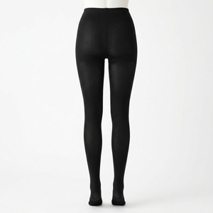 Black <b>Fleece</b> <b>Lined</b> Thermal Tights <b>Women</b> Full Length Warm <b>Leggings</b> High Waist Knitted Pantyhose for Fall Winter - Product Image 2