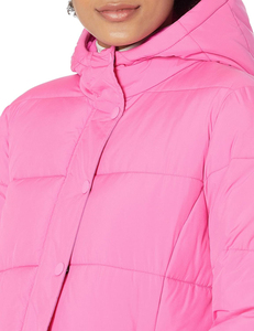Oem Women's Eco-friendly Puffer <b>Jacket</b> Casual Winter Woven Loose Single Polyester Full Sleeve Regular Length Hooded Coat - Product Image 4