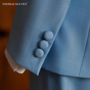 Traje de Dos Piezas Azul Energético a Medida para Mujer - Chaqueta y Pantalones de Alta Gama |   Colección Femenina |   Vietnam - Product Image 5