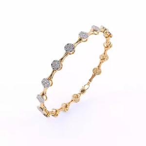 Top Sparkling Moissanite Diamond Bracelet High Quality 18K Yellow Gold Non-Fade Hip Hop Jewelry for <b>Men</b> and Women - Product Image 2