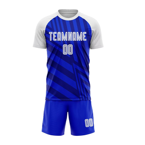 Custom Soccer Uniform 100% Polyester Quick Dry Breathable Jersey Shorts Set Heat-Transfer Printing for Unisex Adult Team - Product Image 1