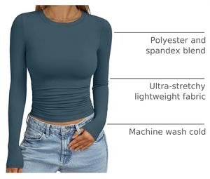 Haut de yoga pour femme en nylon et élasthanne à manches longues, séchage rapide, respirant, personnalisable OEM ODM, vente en gros d'articles de sport pour la gym et le fitness - Product Image 5