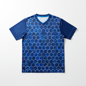 Ensembles de maillots de football personnalisables imprimés par transfert thermique 100 % polyester, maille antibactérienne, col ras du cou, séchage rapide, motif 3D, élastique - Product Image 1