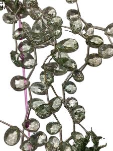 Collier en améthyste verte naturelle facettée en forme de goutte, pierre précieuse à coupe checker, quartz prasolite, pierres précieuses en vrac, pierres précieuses Begdi, 5 mm+ 1000 - Product Image 3