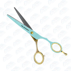 กรรไกรตัดผม Shears Beauty ผลิตจากเหล็กกล้าไร้สนิมญี่ปุ่น ดีไซน์ Aqua Gold Chrome สำหรับช่างทำผมมืออาชีพ ขนาด 5.75 นิ้ว - Product Image 6