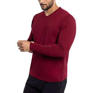 T-shirt Homme Col Rond Manches Longues Uni Grande Taille Haute Qualité avec Logo – Vente en Gros - Product Image 1