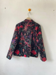 Indian Handmade Cotton Quilted Reversible <b>Velvet</b> <b>Blazer</b> Jacket with Animal Print Three-Quarter Sleeve for Girls - Product Image 3