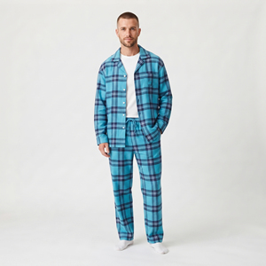 Manufacture Flannel Pajama Set Women High Quality 100% Cotton Plaid Tracksuit Ladies Flannel Shirt <b>Trouser</b> Pajama Women's - Product Image 2