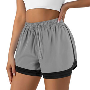 Elegant Design 2 in 1 <b>Shorts</b> For <b>Women</b> Lightweight Smooth Texture Blended Polyester Spandex Material <b>Long</b> Lasting Wear <b>Shorts</b> - Product Image 3