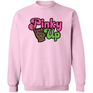Sudadera de cuello redondo con estampado Pink Pinky Up, manga larga, puños acanalados, informal, de forro polar para mujer, estilo urbano a la moda - Product Image 1
