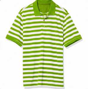 เสื้อเชิ้ตโปโลแขนสั้นผ้าแคนวาสผสมโพลีเอสเตอร์/คอตตอนสีเขียวมะนาวขาวสไตล์วินเทจสำหรับผู้ชาย ระบายอากาศได้ดี เหมาะสำหรับใส่เล่นกอล์ฟหรือใส่ลำลอง - Product Image 1
