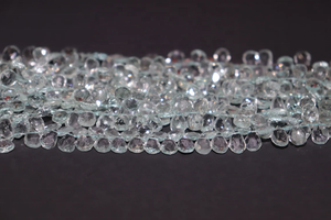 Cuentas con forma de pera facetadas de Aguamarina azul, hebra de 6*8mm y 8 pulgadas para hacer joyas, piedras preciosas naturales - Product Image 2