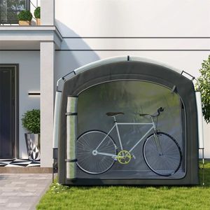 Grande Tenda Nera per Deposito Biciclette, Impermeabile, Facile da Piegare, in Acciaio, con Una Stanza, per 3-4 Biciclette, per Campeggio, Può Ospitare 2 Persone - Product Image 6
