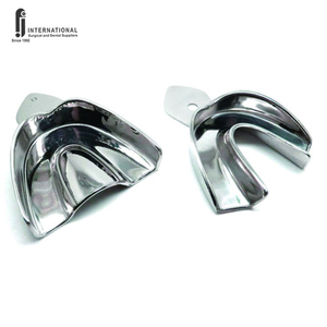 Plateaux d'empreinte dentaire en acier inoxydable de qualité supérieure, perforés et non perforés, pour alginate, supérieurs et inférieurs, certifiés CE - Product Image 2