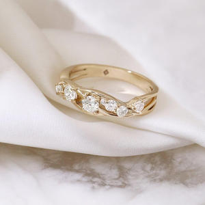 IGI/GIA Lab Grown Cut Diamond Vintage 14K Anillo de boda/compromiso amarillo Unisex Oro blanco fino para fiesta de aniversario-Worthy - Product Image 1