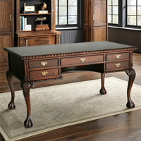 Bureau d'écriture Chippendale / Bureau d'ordinateur pour la maison avec tiroirs pour le bureau à domicile