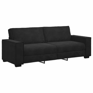 Sofá Rectangular de 3 Plazas en Terciopelo Negro para Sala de Estar - Product Image 2