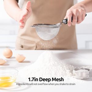 Stainless Steel Fine Mesh Strainer with Handle Kitchen Sieve Colander for Tea Coffee Soup Sauce Noodles Fruits <b>Vegetables</b> - Product Image 2