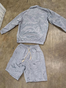Custom Winter Solid <b>Reflective</b> Tracksuit Men Wholesale Nylon Windbreaker <b>Jacket</b> Track Pants Lightweight OEM Sportswear Set - Product Image 4