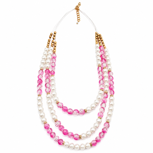 Elegant Glass <b>Bead</b> Necklace with Pearl Accents Handmade Fashion Jewelry for Party Casual and Ethnic Wear - Product Image 1