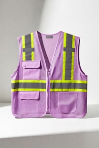 Chaleco de Seguridad Reflectante de Alta Visibilidad, Ropa de Trabajo de Malla, Chaleco de Advertencia con Logotipo Personalizado, Ropa de Trabajo para Tráfico y Construcción - Product Image 4
