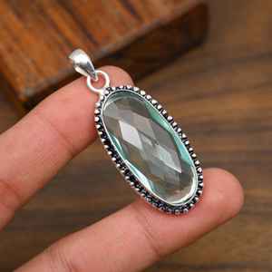 Pendentif en pierre précieuse Apatite aquatique, argent sterling 925, fait main, magnifique bijou délicat, pendentif en pierre précieuse naturelle - Product Image 4