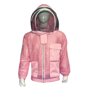 Pink Kids Beekeeping Jacket 3-Layer Ventilated Mesh Fencing Veil Hood Elastic Waist Thumb Loop OEM Wholesale Beekeeping <b>Suit</b> - Product Image 3