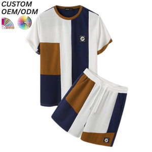 Conjunto de Camiseta y Pantalón Corto de Dos Piezas para Hombre, Informal, de Punto, Transpirable, de Algodón, para Verano, Estilo Urbano, con Logotipo Personalizado Serigrafiado, OEM - Product Image 5