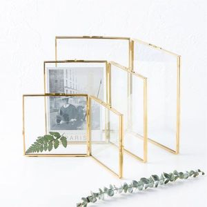 Luxury Metal Glass <b>Photo</b> <b>Frame</b> <b>Double</b> Sided Floating Picture Display Foldable Hinged Design For Modern Home Office Decoration - Product Image 1
