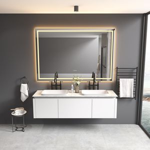 Specchio LED da Bagno 84 X 48 Pollici con Illuminazione Frontale e Posteriore, Montaggio a Parete, Cornice in Alluminio, Antiappannamento, Memoria, 3 Anni di Garanzia - Product Image 2