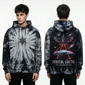 Sudadera con capucha de peso pesado para hombre, con lavado arena, muy desgastada y rasgada, estilo streetwear, con gráfico de vampiro y desierto, oversize, vintage - Product Image 5