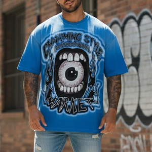 T-shirt Homme Tendance Américaine en Coton à Manches Courtes, Col Rond Imprimé, Design de Marque Tendance, Logo Personnalisé, Doux et Personnalisable - Product Image 5