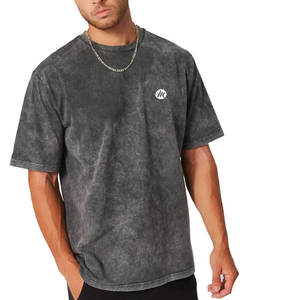 T-shirt homme le plus vendu, col rond, impression logo personnalisé, délavé à l'acide, manches courtes - Product Image 1