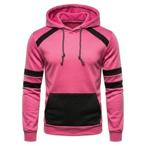Sweat à capuche de qualité supérieure, design patchwork bicolore, en tissu technique polaire, doux et épais, avec logo brodé personnalisé, sweat à capuche de sport - Product Image 4