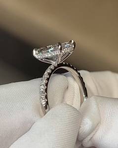 3.5 Carat Oval Cut Moissanite <b>Solitaire</b> Engagement <b>Ring</b> for Women | Hidden Halo Wedding <b>Ring</b> | Luxury Bridal Jewelry - Product Image 6