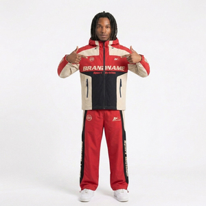 Nylon 2-Piece Sweat Suit Tracksuit Hooded <b>Zip</b>-<b>Up</b> <b>Jacket</b> Nylon Track Pants Windproof Breathable Casual Sport Wear Loose Fit - Product Image 6