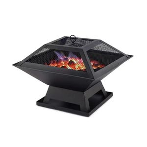 Braciere Portatile - Moderno Barbecue Quadrato, Stufa da Esterno e Caminetto da Giardino a Legna - Product Image 1