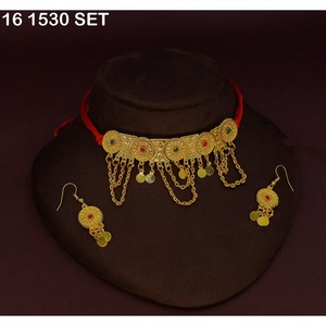 Conjunto de Collar Choker Árabe Vintage, Chapado en Oro, Joyería Tribal Afgana, Collar Étnico Bohemio para Mujer, Conjunto de Joyería Árabe - Product Image 1