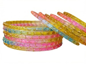 Ensemble de bracelets en verre uni JPS les plus vendus, finition brillante et design goutte de pluie, bijoux élégants pour femmes, disponibles à la vente - Product Image 5