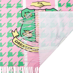   Bufanda de Lujo con Diseño de Pata de Gallo Rosa y Verde, Chal de Invierno de Punto Suave con Flecos y Diseño de Escudo, Bufanda de Moda - Product Image 4