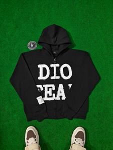 Sudadera con Capucha Personalizada con Logotipo, 100% Algodón, Estilo Urbano, Parches Desgastados, Bordado, con Cierre para Hombre - Product Image 2